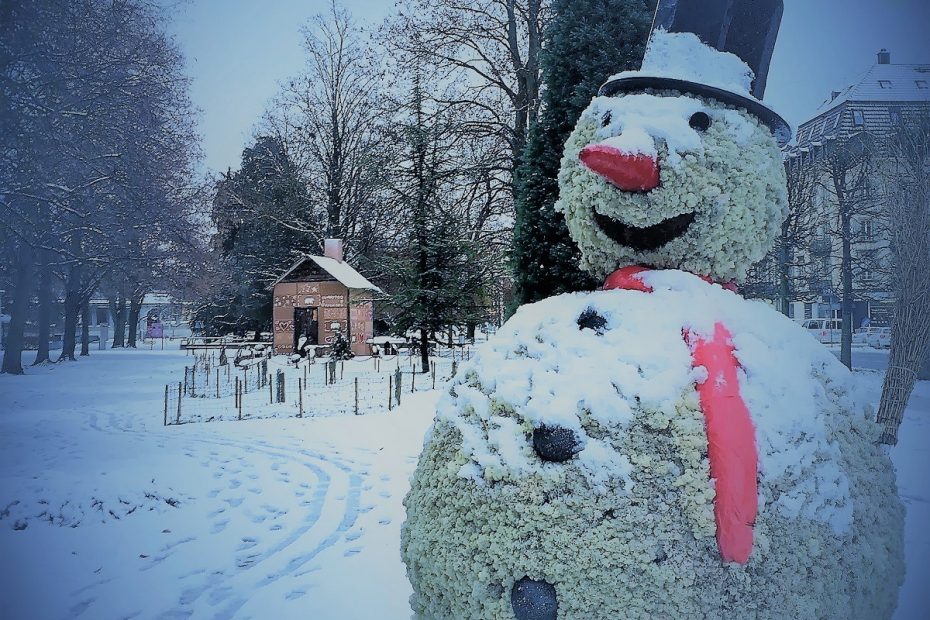 The snowman wishes everyone Merry Christmas and a Happy New Year.