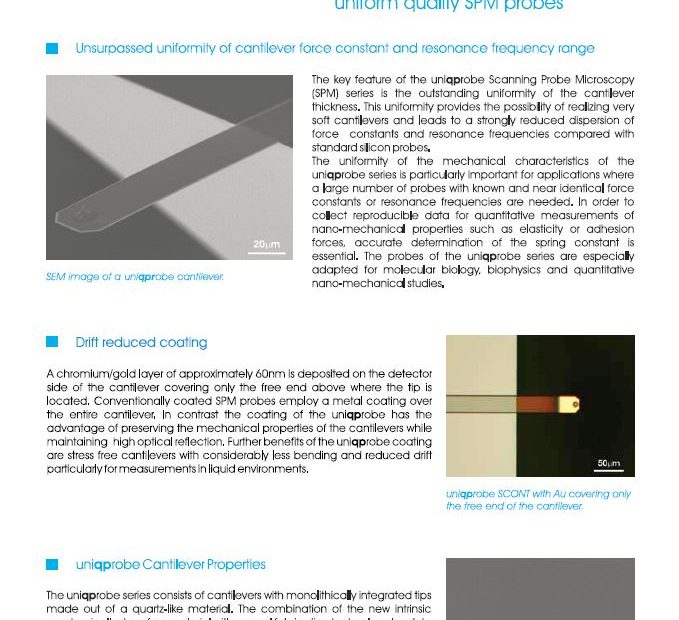 soft, drift reduced AFM probes for biology and life science applications - NANOSENSORS uniqprobe series