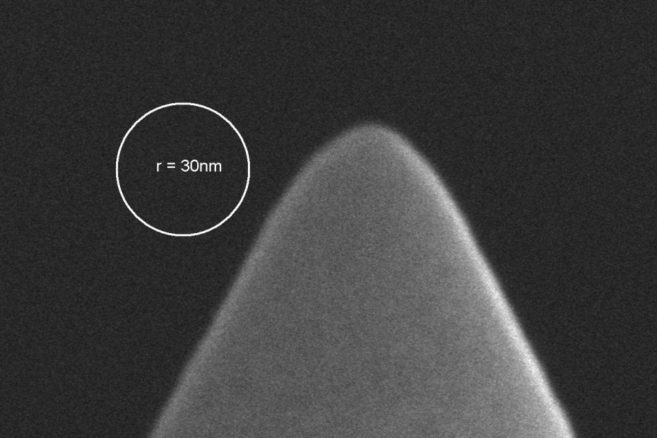 Rounded AFM tip SD-R30 for nanomechanics